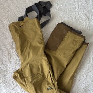 REI Co-op First Chair Yellow and Brown Snow/Ski/Snowboard Bib Pants